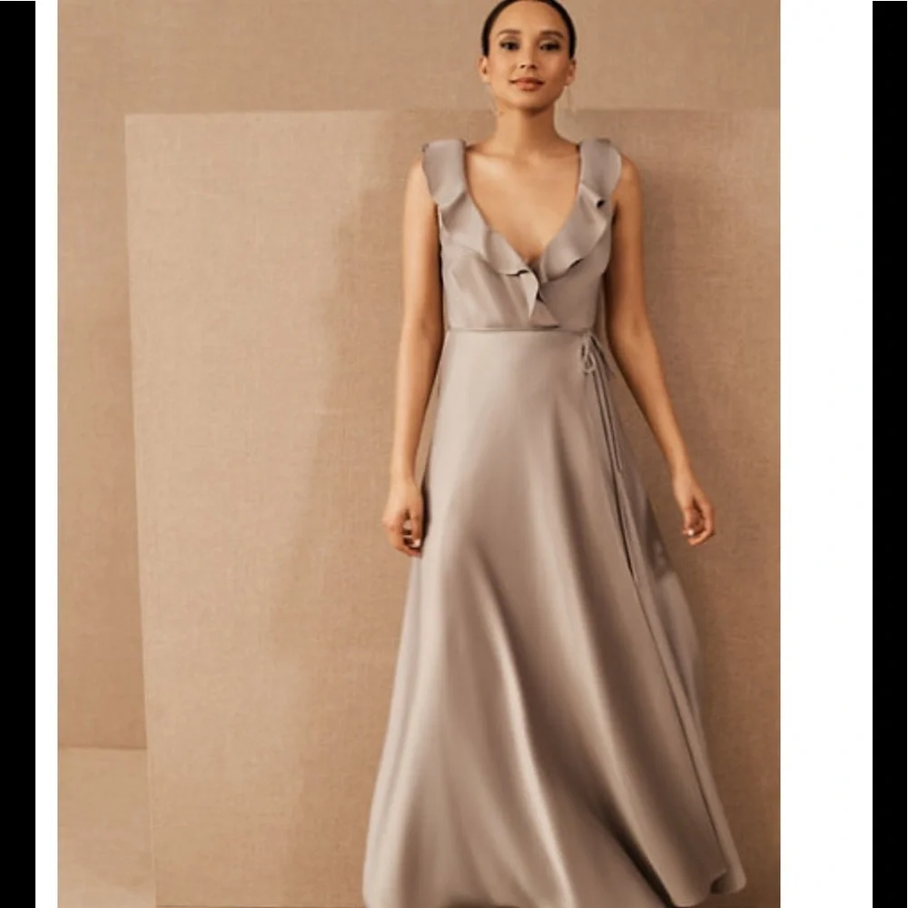 SACHIN &BABI Tansy Satin Charmeuse Maxi Dress (Color dirty dove) - Picture 1 of 4